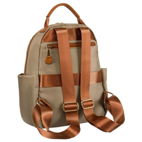 Praktyczny plecak miejski w kolorach khaki i brązowym, zamykany na suwak - Peterson Praktyczny plecak miejski w kolorach khaki i brązowym, zamykany na suwak - Peterson