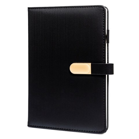Zestaw prezentowy: czarny, elegancki notes A5 w linie i długopis z czarnym wkładem - Peterson Zestaw prezentowy: czarny, elegancki notes A5 w linie i długopis z czarnym wkładem - Peterson