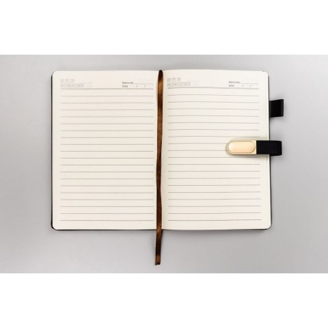 Zestaw prezentowy: czarny, elegancki notes A5 w linie i długopis z czarnym wkładem - Peterson Zestaw prezentowy: czarny, elegancki notes A5 w linie i długopis z czarnym wkładem - Peterson