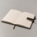 Zestaw prezentowy: czarny notes A5 w linie i długopis z czarnym wkładem - Peterson