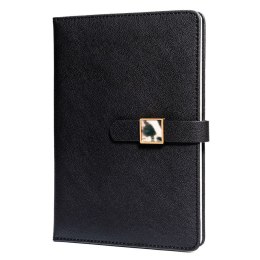 Zestaw prezentowy: czarny notes w linie z magnetycznym zapięciem i długopis z czarnym wkładem - Peterson