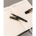 Zestaw prezentowy: czarny notes w linie z magnetycznym zapięciem i długopis z czarnym wkładem - Peterson