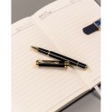 Zestaw prezentowy: granatowy notes w linie i czarny długopis z czarnym wkładem - Peterson