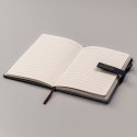 Zestaw prezentowy: notes A5 w granatowym kolorze w linie i długopis z czarnym wkładem - Peterson