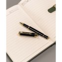 Zestaw prezentowy: zielony notes z magnetycznym zapięciem i czarny długopis z czarnym wkładem - Peterson