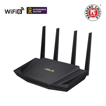 Bezprzewodowy router Wifi 6 Dual Band Gigabit | RT-AX58U | 802.11ax | 2402+574 Mbit/s | 10/100/1000 Mbit/s | Porty Ethernet LAN Bezprzewodowy router Wifi 6 Dual Band Gigabit | RT-AX58U | 802.11ax | 2402+574 Mbit/s | 10/100/1000 Mbit/s | Porty Ethernet LAN