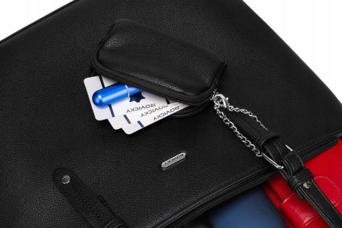 Shopperka damska ze skóry ekologicznej z dodatkową portmonetką - Rovicky Shopperka damska ze skóry ekologicznej z dodatkową portmonetką - Rovicky