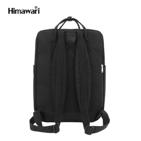 Czarny plecak damski zawieszony na regulowanych szelkach i zamykany suwakiem - Himawari Czarny plecak damski zawieszony na regulowanych szelkach i zamykany suwakiem - Himawari