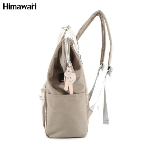 Kremowo-beżowy plecak z miejscem na laptopa i portem USB - Himawari Kremowo-beżowy plecak z miejscem na laptopa i portem USB - Himawari