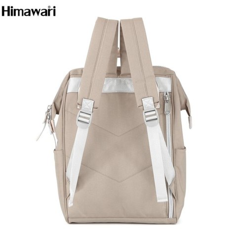 Kremowo-beżowy plecak z miejscem na laptopa i portem USB - Himawari Kremowo-beżowy plecak z miejscem na laptopa i portem USB - Himawari