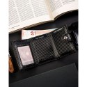Mały, skórzany, pionowy portfel męski w czarnym kolorze na zatrzask - Peterson
