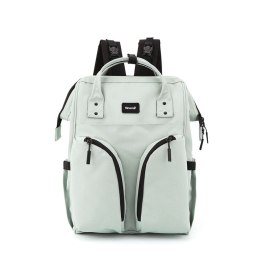 Miętowy plecak typu mommy bag z termicznymi kieszeniami - Himawari