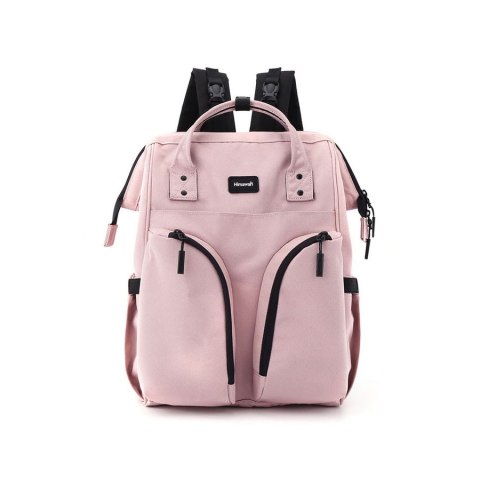 Plecak typu mommy bag w różowym kolorze wyposażony w wiele praktycznych kieszeni - Himawari Plecak typu mommy bag w różowym kolorze wyposażony w wiele praktycznych kieszeni - Himawari
