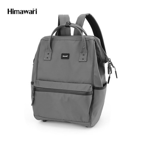 Plecak z wodoodpornego nylonu w ciemnoszarym kolorze wyposażony w port USB - Himawari Plecak z wodoodpornego nylonu w ciemnoszarym kolorze wyposażony w port USB - Himawari