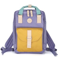 Wodoodporny plecak miejski w fioletowo-żółtym kolorze z miejscem na laptopa - Himawari