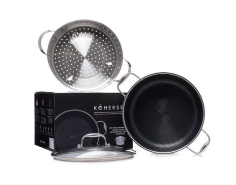 Garnek z powłoką DIAMOND Kohersen Black Cube z funkcją gotowania na parze (28 cm ; 8,3l) Garnek z powłoką DIAMOND Kohersen Black Cube z funkcją gotowania na parze (28 cm ; 8,3l)