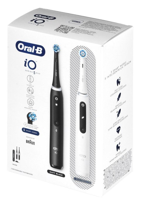 Braun Szczoteczka elek.Oral-B iO5 Duo Matt Black/Quite White Braun Szczoteczka elek.Oral-B iO5 Duo Matt Black/Quite White
