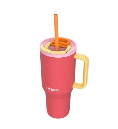 Kubek termiczny z teleskopową słomką Kambukka Rio Tumbler 950ml Pink Papaya Kubek termiczny z teleskopową słomką Kambukka Rio Tumbler 950ml Pink Papaya