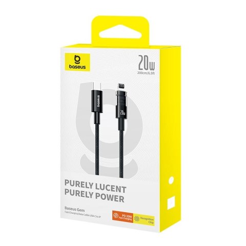 Kabel Baseus Gem USP C-IP 20W 2m (czarny) Kabel Baseus Gem USP C-IP 20W 2m (czarny)