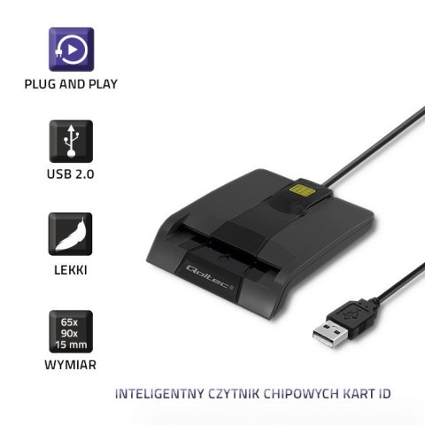 QOLTEC CZYTNIK CHIPOWYCH KART ID INTELIGENTNY | SCR-0634 | USB TYP C QOLTEC CZYTNIK CHIPOWYCH KART ID INTELIGENTNY | SCR-0634 | USB TYP C