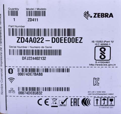 Zebra-drukarka etykiet ZD411D terniczna 203dpi Zebra-drukarka etykiet ZD411D terniczna 203dpi