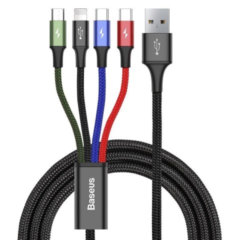 Zestaw kabli zasilający Baseus CA1T4-B01 (USB - Lightning, Micro USB, USB typu C ; 1,2m; kolor czarny) Zestaw kabli zasilający Baseus CA1T4-B01 (USB - Lightning, Micro USB, USB typu C ; 1,2m; kolor czarny)