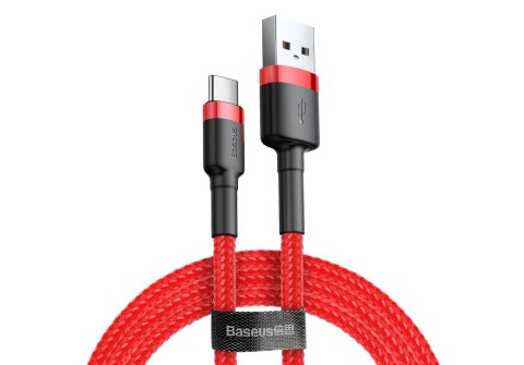 Kabel Baseus Cafule CATKLF-A09 (USB 2.0 - USB typu C ; 0,50m; kolor czerwony) Kabel Baseus Cafule CATKLF-A09 (USB 2.0 - USB typu C ; 0,50m; kolor czerwony)