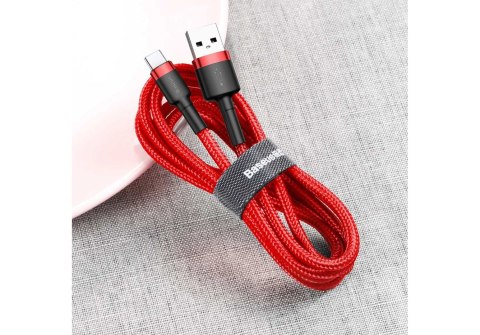 Kabel Baseus Cafule CATKLF-A09 (USB 2.0 - USB typu C ; 0,50m; kolor czerwony) Kabel Baseus Cafule CATKLF-A09 (USB 2.0 - USB typu C ; 0,50m; kolor czerwony)