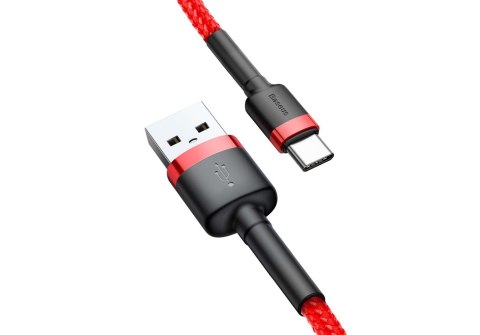 Kabel Baseus Cafule CATKLF-A09 (USB 2.0 - USB typu C ; 0,50m; kolor czerwony) Kabel Baseus Cafule CATKLF-A09 (USB 2.0 - USB typu C ; 0,50m; kolor czerwony)