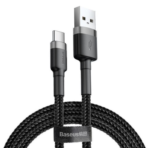 Kabel Baseus Cafule CATKLF-BG1 (USB 2.0 - USB typu C ; 1m; kolor szaro-czarny) Kabel Baseus Cafule CATKLF-BG1 (USB 2.0 - USB typu C ; 1m; kolor szaro-czarny)