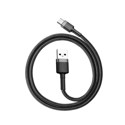 Kabel Baseus Cafule CATKLF-BG1 (USB 2.0 - USB typu C ; 1m; kolor szaro-czarny) Kabel Baseus Cafule CATKLF-BG1 (USB 2.0 - USB typu C ; 1m; kolor szaro-czarny)
