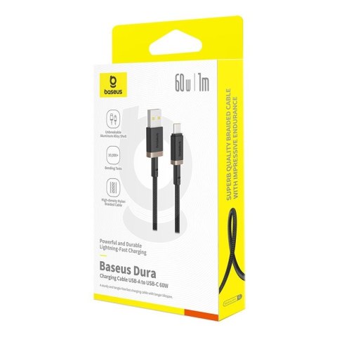 Kabel Baseus Dura USB-Typ C 60W 1m (czarno-złoty) Kabel Baseus Dura USB-Typ C 60W 1m (czarno-złoty)