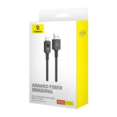 Kabel Baseus Unbreakable USB-USB C 100m 1m (czarny) Kabel Baseus Unbreakable USB-USB C 100m 1m (czarny)