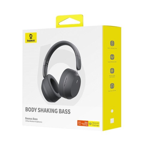 Słuchawki bezprzewodowe Baseus Bass 35 Max (szary) Słuchawki bezprzewodowe Baseus Bass 35 Max (szary)