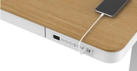 Biurko ACTIVEJET z elektryczną regulacją wysokości 140x70 ET119W-C biały/dąb Biurko ACTIVEJET z elektryczną regulacją wysokości 140x70 ET119W-C biały/dąb