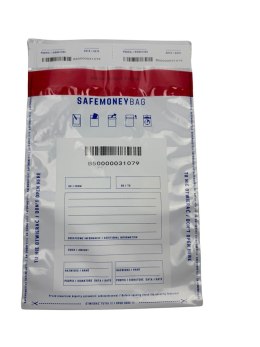 SAFEMONEYBAG Koperty bezpiecznie depozytowe biała B5 190mmx260mm+35mm 100 szt