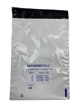 SAFEMONEYBAG Koperty bezpiecznie depozytowe transparent B4 260mmx370mm+35mm 100 szt