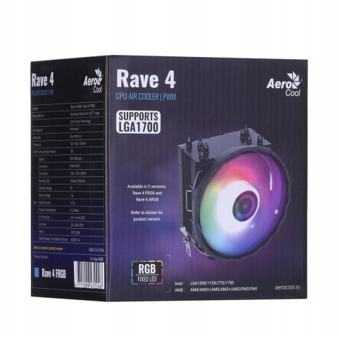 Chłodzenie AEROCOOL PGS RAVE 4 FRGB PWM 4P Chłodzenie AEROCOOL PGS RAVE 4 FRGB PWM 4P