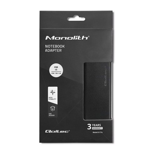 QOLTEC ZASILACZ DO MONITORA LG 25W | 19V | 1.3A | 6.5*4.4 |+KABEL ZASILAJĄCY QOLTEC ZASILACZ DO MONITORA LG 25W | 19V | 1.3A | 6.5*4.4 |+KABEL ZASILAJĄCY