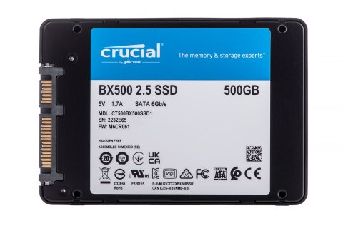 Dysk SSD Crucial BX500 500GB 3D NAND SATA 2.5 Dysk SSD Crucial BX500 500GB 3D NAND SATA 2.5