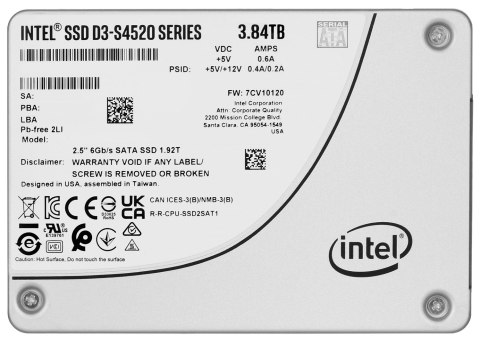 Dysk SSD Solidigm (Intel) S4520 3.84TB SATA 2.5" SSDSC2KB038TZ01 (DWPD up to 3) Dysk SSD Solidigm (Intel) S4520 3.84TB SATA 2.5" SSDSC2KB038TZ01 (DWPD up to 3)