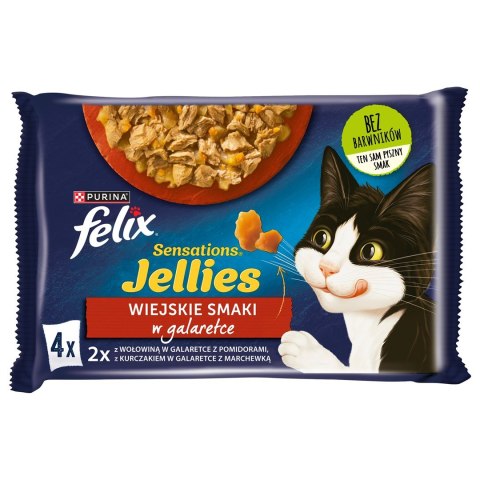 FELIX Sensations wołowina, kurczak - mokra karma dla kota - 4x 85g FELIX Sensations wołowina, kurczak - mokra karma dla kota - 4x 85g