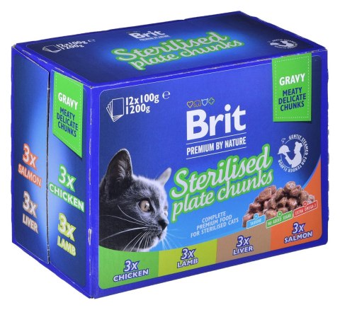 BRIT Premium Cat Sterilised Plate - mokra karma dla kota - 12x100 g BRIT Premium Cat Sterilised Plate - mokra karma dla kota - 12x100 g
