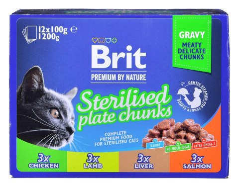 BRIT Premium Cat Sterilised Plate - mokra karma dla kota - 12x100 g BRIT Premium Cat Sterilised Plate - mokra karma dla kota - 12x100 g