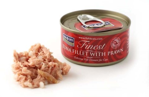 Fish4Cats Finest filet z Tuńczyka z Krewetkami 70g Fish4Cats Finest filet z Tuńczyka z Krewetkami 70g