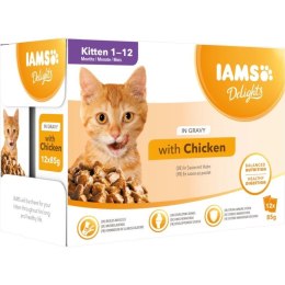 IAMS Delights bogata kurczaka w sosie 85g kocięta