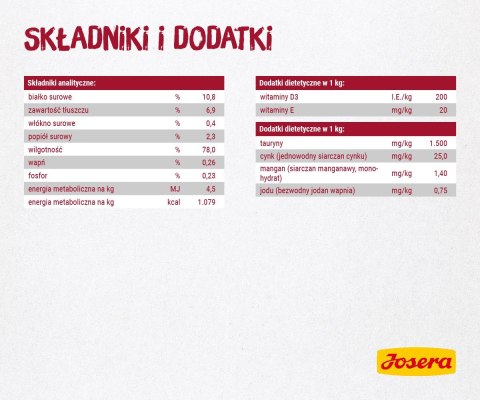 JOSERA Pate gulasz kurczak z wołowiną - mokra karma dla kota - 85 g JOSERA Pate gulasz kurczak z wołowiną - mokra karma dla kota - 85 g