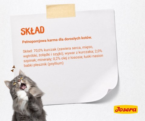 JOSERA Pate kurczak ze szpinakiem - mokra karma dla kota - 85 g JOSERA Pate kurczak ze szpinakiem - mokra karma dla kota - 85 g