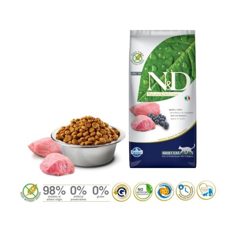 FARMINA N&D Prime Jagnięcina i Borówka - sucha karma dla kota - 5 kg FARMINA N&D Prime Jagnięcina i Borówka - sucha karma dla kota - 5 kg