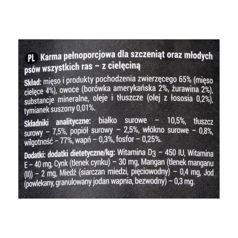 DOLINA NOTECI Rafi junior z cielęciną - mokra karma dla szczeniąt - 400 g DOLINA NOTECI Rafi junior z cielęciną - mokra karma dla szczeniąt - 400 g